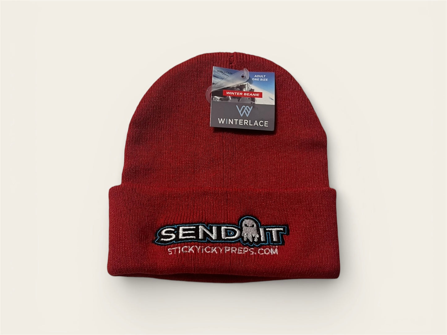 Sticky Icky Red Winter Beanie Hat - (SI585)